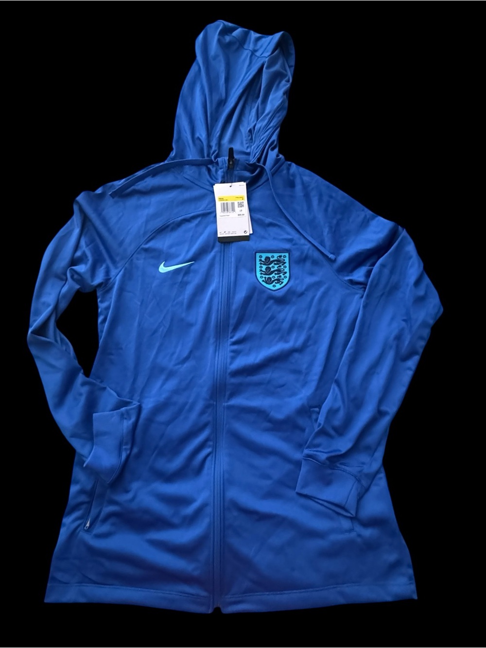 New Nike England Blue Hooded Zip soccer Jacket small